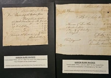 Two Original Historic 1803 Invoices Issued to U.S. Vice-President Aaron Burr