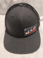 Branded Bills USA Patriotic Hat Snapback Vented Golf Black/Grey 4th 