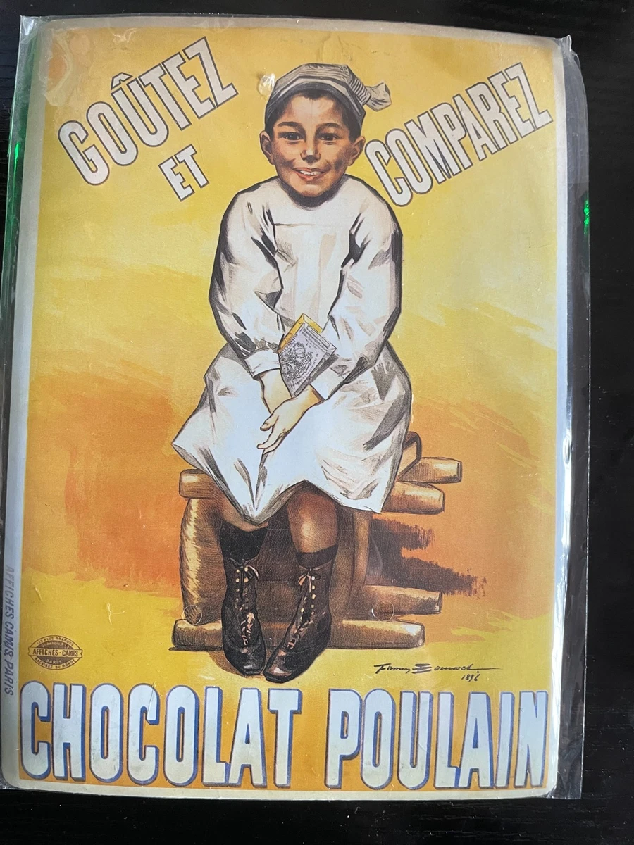 Poulain - Enseigne en émail - CHOCOLAT Poulain Confiserie ; enseigne