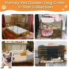 24/30/36/42in Copper Gold Dog Crate, Portable Folding Metal Wire Dog Kennel Cage