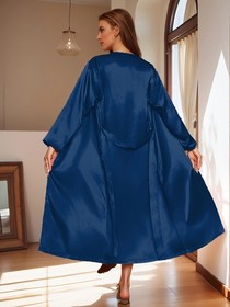 Women's Sexy Silk Pajama Set with Satin Robe and 2-Piece Pajama and Kimono