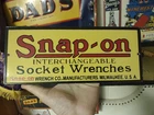 Rare Collectible Vintage Snap-On Tools Porcelain Metal Sign, Wrench, Sockets 12"