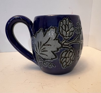 Gres D Alsace France Salt Glaze Stoneware Blue Pottery BeerMug Fortune Schmitter