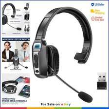 Bluetooth Headset Single Ear Wireless 60H Battery AI Noise Canceling Microphone