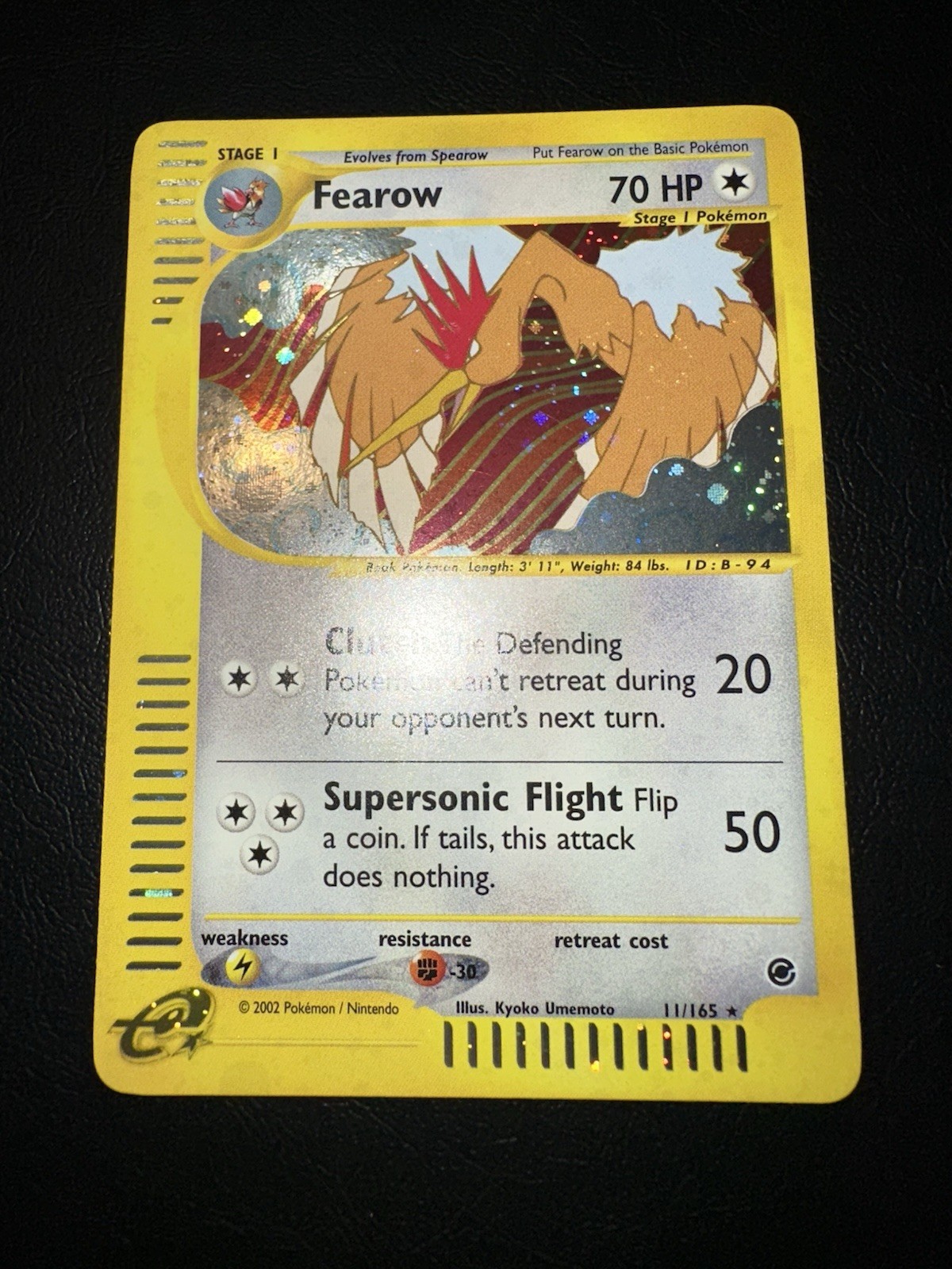 Pokémon TCG Fearow Holo Rare Card Expedition Base Set 11/165 LP/NM