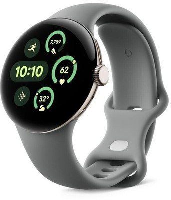 GOOGLE Pixel Watch 3 LTE Smartwatch 45 mm GPS WALN AMOLED Display Grau NEU