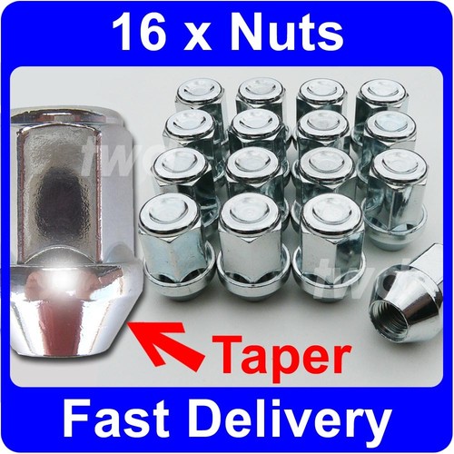 16 x TAPER SEAT ALLOY WHEEL NUTS FOR MG MGF MGZR (M12x1.5) LUG BOLTS