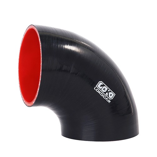 Silicone Hose Elbow Coupler Joiner Pipe 4" to 4" 90° Degree Leg 102mm Black - Picture 3 of 11