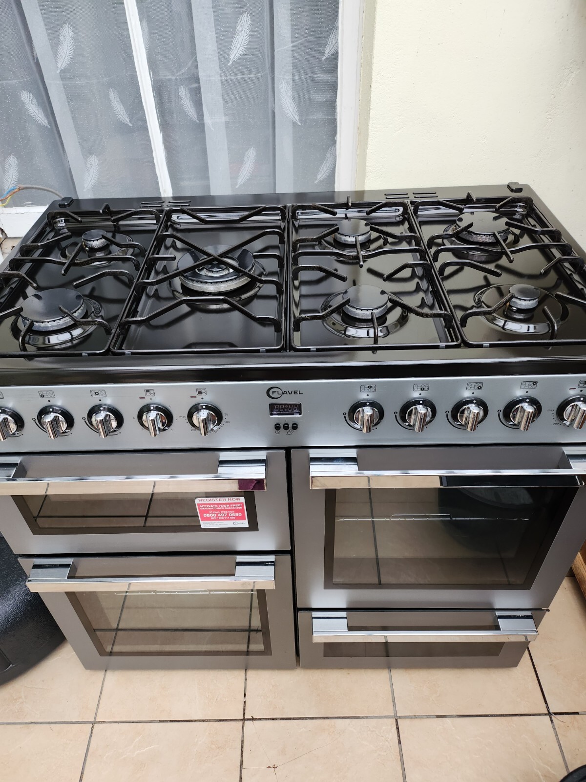 Flavel MLN10FR 100cm Dual Fuel Range Cooker Silver 5023790033831 eBay