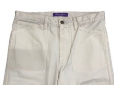  800 Ralph Lauren Purple Label White Cotton Denim Pants Size 30, Made in Italy