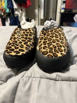 TIGER PRINT FLAT SHOES BY DESIGNER P448.  SOLES ARE WIDE AND BLACK.  COMFORT.