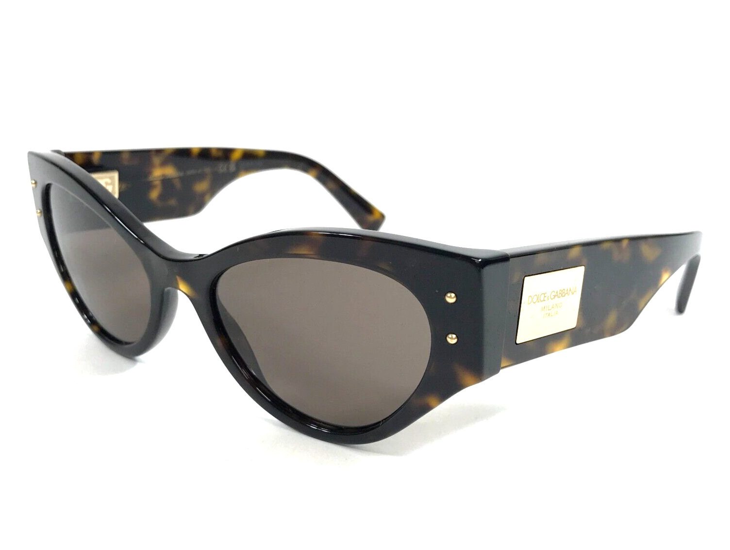 Dolce & Gabbana Sunglasses DG4480 502/73 Havana Cat Eye Frames Dark Brown Lenses