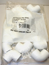 NEW CHARLOTTE PIPE 3/4" INCH 'ELBOWS' PVC SCH 40 CONTRACTOR PACK OF 10 PACK LQQK