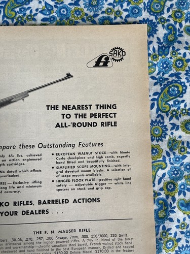 Vintage 1958 The Forester By Sako Print Ad Firearms International - Picture 3 of 7