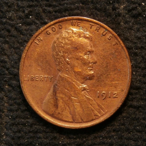 1912 Lincoln Cent AU Cleaned Recolored