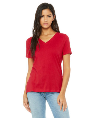 Bella + Canvas 6405 Womens Short Sleeve Relaxed Jersey V-Neck Casual Fit T-Shirt