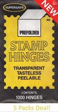 Prefolded Stamp Hinges 5 Packs Of 1000 Dealer Lot Wholesale Bulk Supersafe New