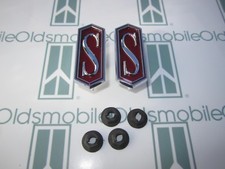 1973-1975 Olds Cutlass S Hurst Olds Front Fender Emblems Pair W Hardware