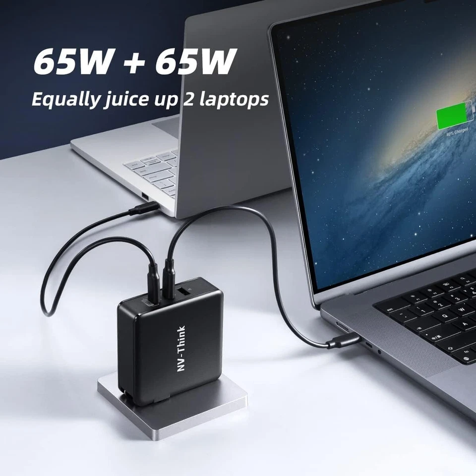 Cargador 140W PD USB-C para MacBook Dell XPS iPhone iPad Smartphone Switc SD Foto 2 de 4