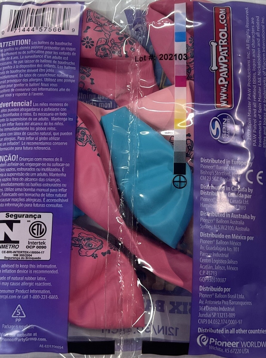 Pioneer Latex Balloons 6 Ct 12″ Paw Patrol Girls | eBay