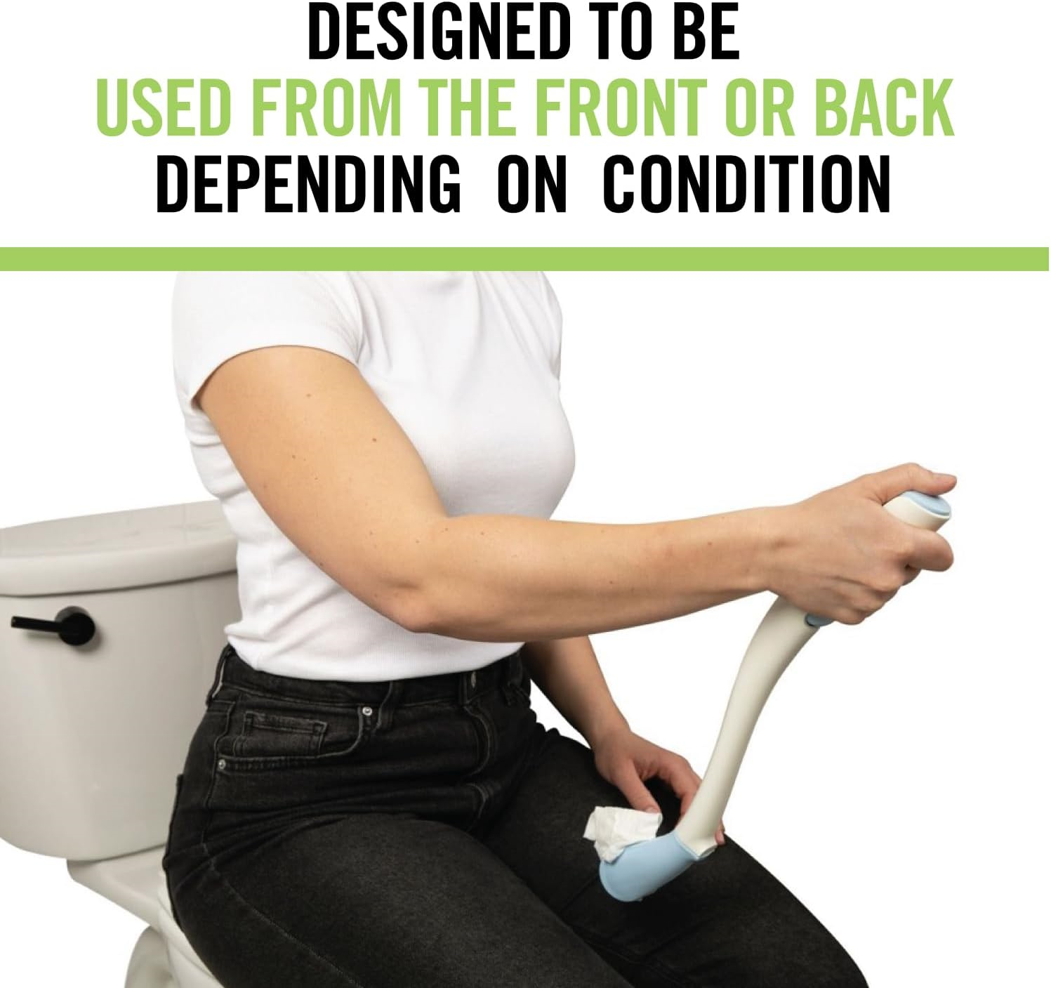 Juvo Toilet Aid 18” Long Reach Personal Wiping Aid with Hygienic