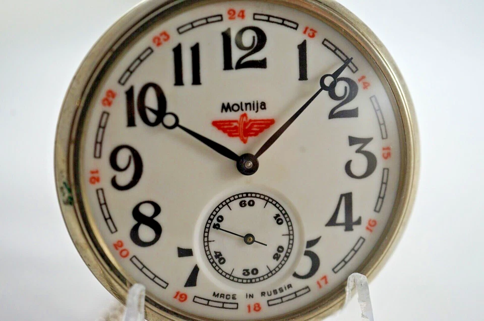 Reloj de bolsillo Molnija 3062 1996 soviético CCCP URSS 18 joyas Foto 4 de 4