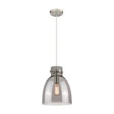 Innovations Newton Bell 1 Lt 10" Cord Pendant, SN/P Smoke - 410-1PM-SN-G412-10SM