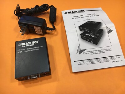 BLACK BOX NETWORK AC551A COMPONENT VIDEO / PC VIDEO TO HDMI CONVERTER W/ AUDIO