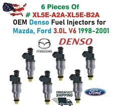 NEW OEM Denso x6 Fuel Injectors for 99-2001 Mazda Ford 3.0L V6 XL5E-A2A/XL5E-B2A