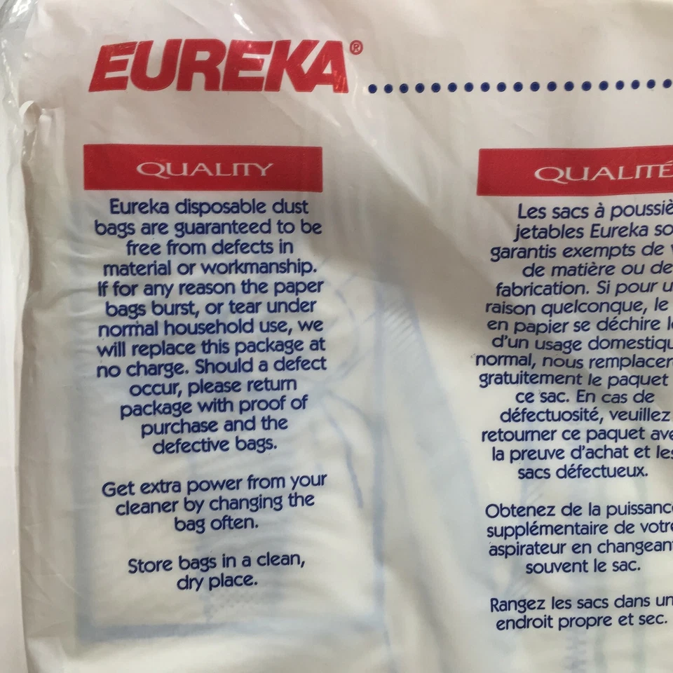 Eureka 3 Disposable Upright Vacuum Bags #52320 600 1400 1900 2000 2100 4000 5000 Foto 4 de 4