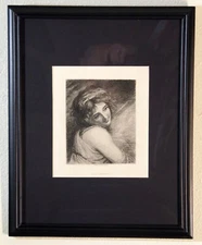 Etching,1880, From Original Plate,Hamerton Edition, Matted, Framed,COA, Portrait