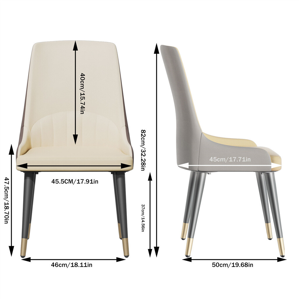 Ergonomic Kitchen Chair Thick Seat High Back