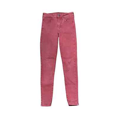 American Eagle Hi-Rise Jegging Jeans Size 2 Regular Maroon Womens Stretch 25X28