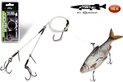 Quantum Mr. Pike Ghost Traces Twin Hook-Release-Rig / Raubfischvorfach