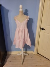 Shein Size Xsmall Dress Womens Pink Striped Sleeveless Vneck Strappy