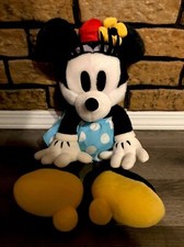 VINTAGE Disney Minnie Mouse GUND Large Plush Doll Classic Blue Polka Dot Retro