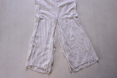 Antique Edwardian one piece undergarment Split crotch white cotton Victorian XS - Picture 7 of 9