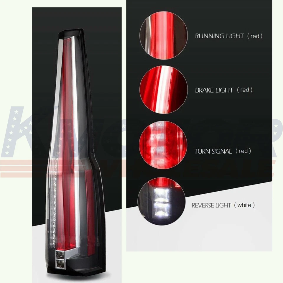 Luces traseras LED lámpara tintada ahumada para Cadillac Escalade ESV lámpara trasera 2007-2014 Foto 4 de 4