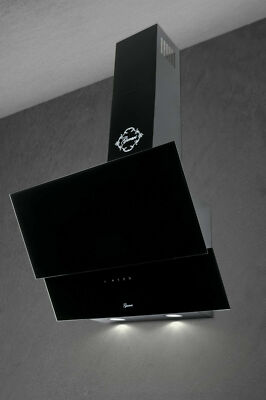 Gurari Dunstabzugshaube 60 cm 1000m³/h Kopffreihaube Schwarz Glas Full Touch LED