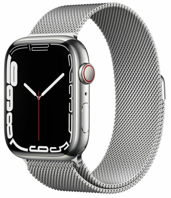 Apple Watch Series 7 45mm Case with Milanese Loop - Stainless