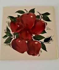 Trivet Ceramic Tile Apples Made In The USA