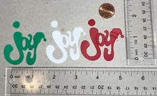    10 JOY cardstock paper die cut embellishments CHRISTMAS