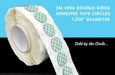 3M 4056 DOUBLE SIDED ADHESIVE CIRCLES, 1.250” DIAMETER, SOLD BY THE CIRCLE