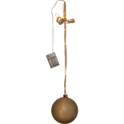 STAR Bliss LED X-Mas Deko Glas Kugel matt gold Ø 15cm warmweiß Batterie Timer 
