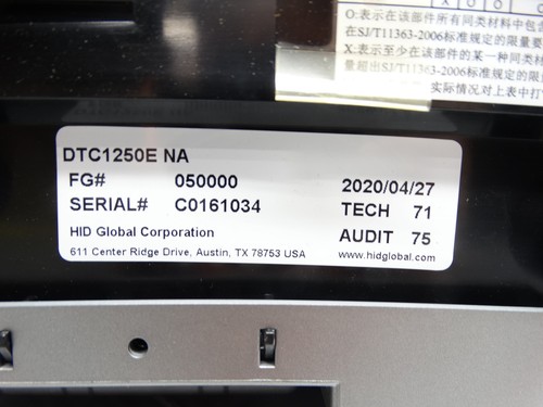 FARGO HID DTC1250e ID Card Printer & Encoder - Picture 10 of 10