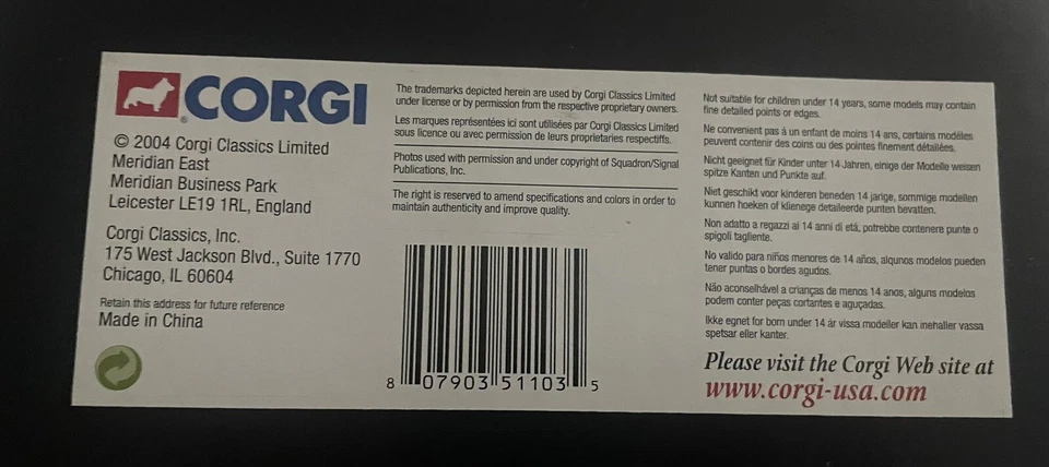 Modellino Carro armato Corgi. Unsung Heroes Vietnam Series (serie4) - Immagine 4 di 4