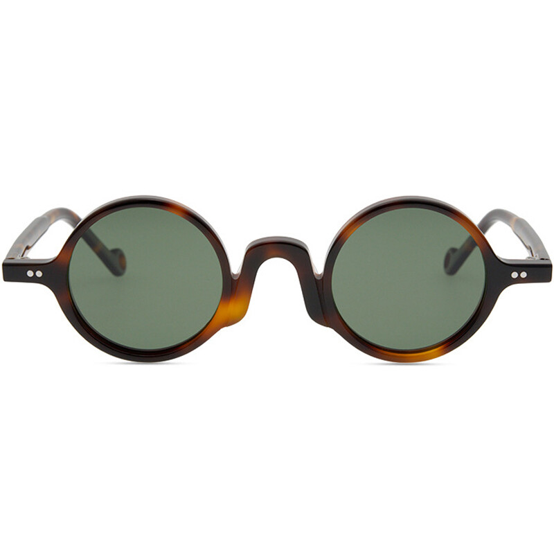 Round Sunglasses Small Lenses Acetate Frame Temple Tip with  display picture 1