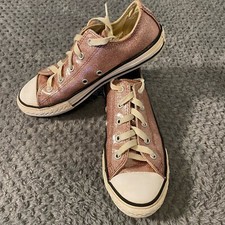 Converse Chuck Taylor All Star Pink Glitter Sneakers Tennis Shoes Youth Size 3