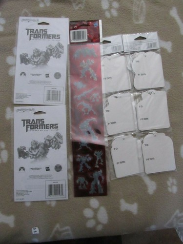 TRANSFORMERS Christmas Die Cut Gift Tags (2 PKS) 9 NEW-**Rare** bonus stickers - Picture 2 of 4
