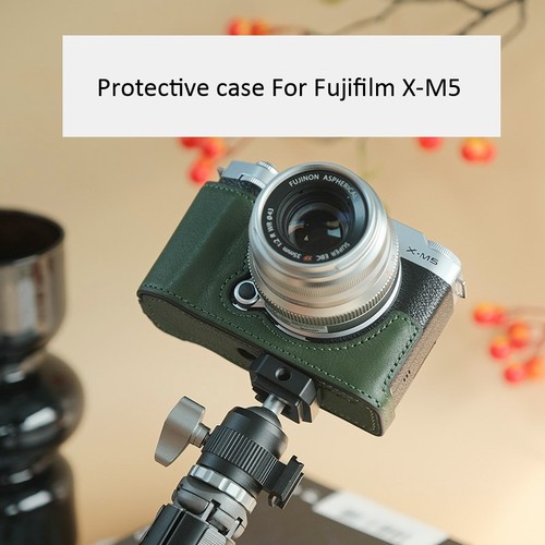 Genuine Leather Camera Bag Case Protect Cover Belt Strap For Fujifilm X-M5 XM5 - Picture 4 of 38